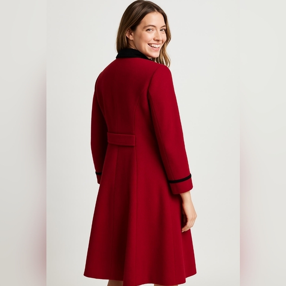 Vintage Albert Nipon Red Long  Coat - Picture 1 of 14